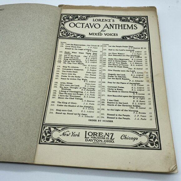 Lorenz's Octavo Assortment Sample Pack Anthems For Mixed Voices Nov 30 1927 - Picture 6 of 13